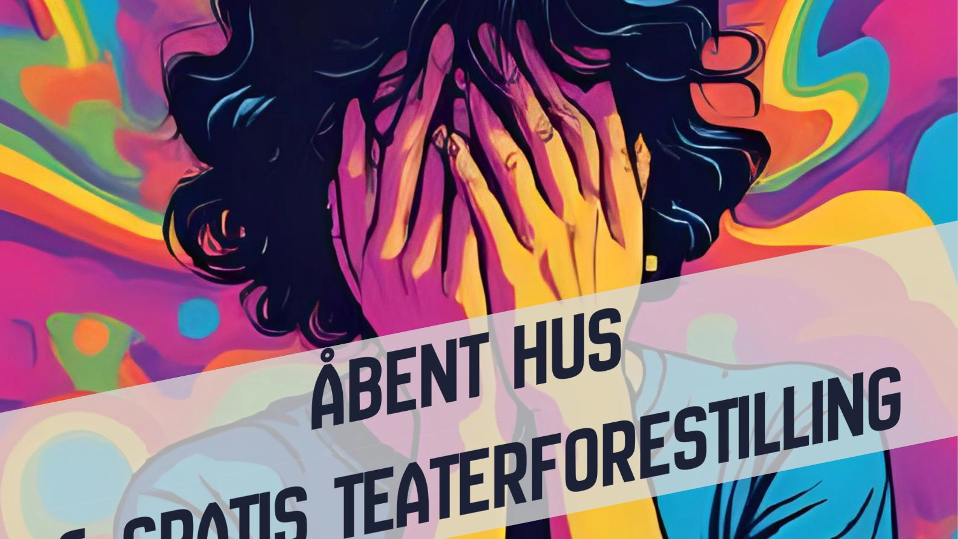 Ungdomsskolens egen plakat for åbent hus og teaterforestillingen Stakkels Teenager 